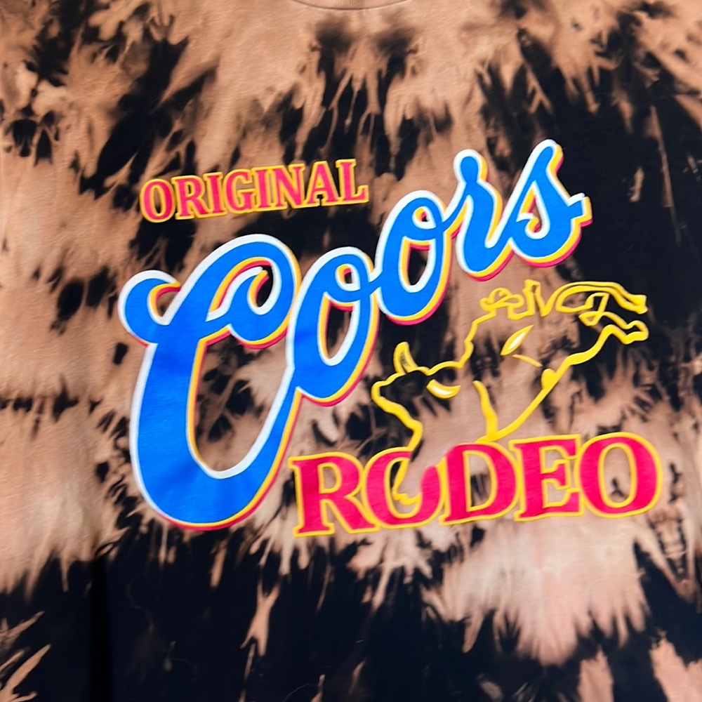 🖤COORS RODEO bleach dye tee size L 🖤